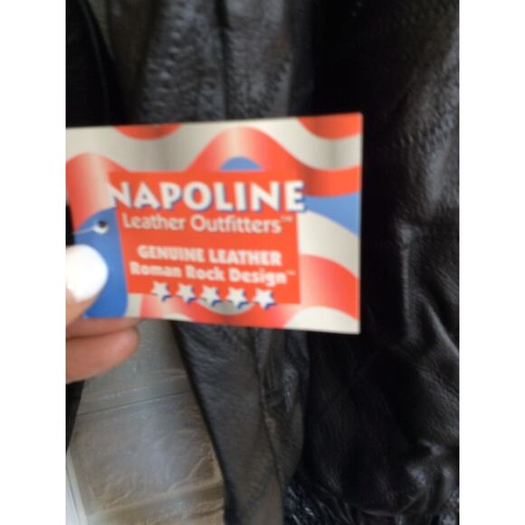 Vtg Closed 1987 Castaways Las Vegas Casino Patchwork Black Leather Coat Jacket L - Picture 6 of 8